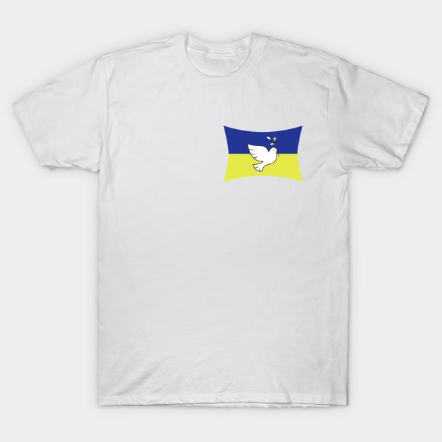 Peace dove with ukrainian flag T-Shirt by Againstallodds68